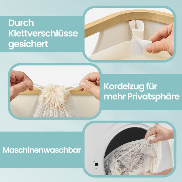 SONGMICS tvättkorg, tvättsamlare med lock, 90 L