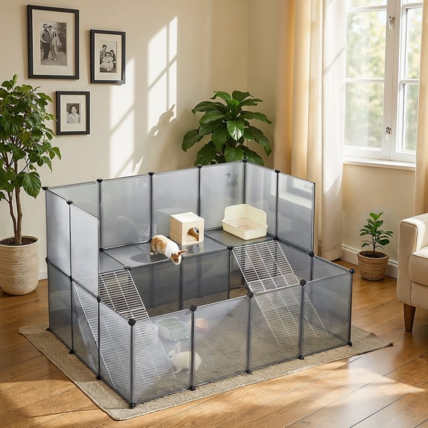 SONGMICS udendørs bur til kaniner, bur til små dyr, 143 x 108 x 93 cm SONGMICS udendørs bur til kaniner, bur til små dyr, 143 x 108 x 93 cm