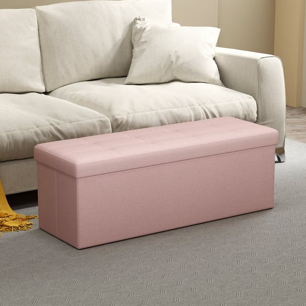 SONGMICS Bænk med opbevaringsplads, 38 x 110 x 38 cm, opbevaringsbænk