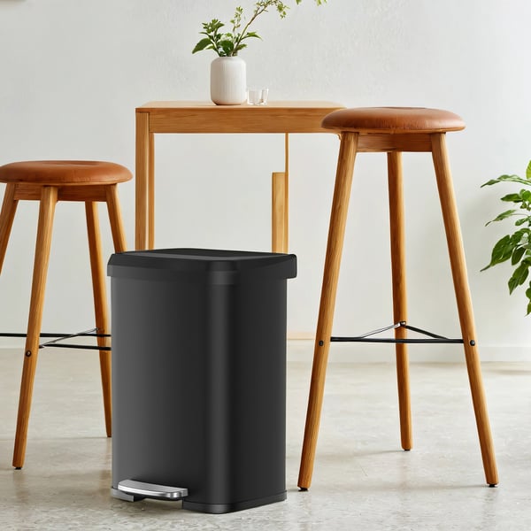 SONGMICS soptunna, 50 liter soptunna, pedalsoptunna av metall