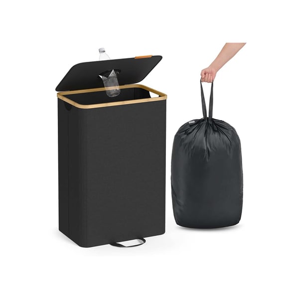 SONGMICS panttipullojen keräysastia 95 l musta-luonnonbeige