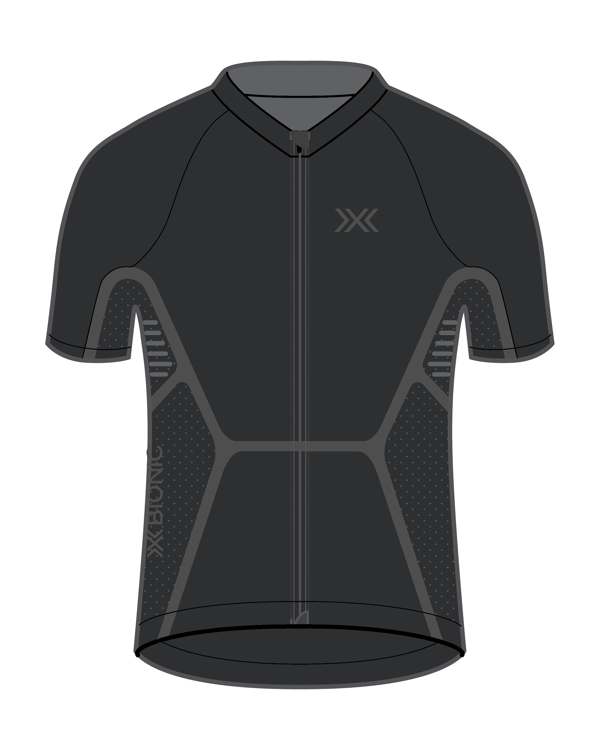 X-BIONIC XCEED Ride Kortärmad Tröja för Män - Avancerad Termoreglering för Cykling, Energibesparing och Komfort, Hållbar Kortärmad Design - X Svart/Noshörningsgrå, S