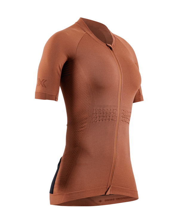 X-Bionic Xceed Ride Jersey Kortärmad Dam - Högpresterande Cykeltröja med HygroDiffuser & VectorSphere Teknologi - Andningsbart Nät för Optimal Komfort - Dusty Rose/Dark Dusty Rose, L