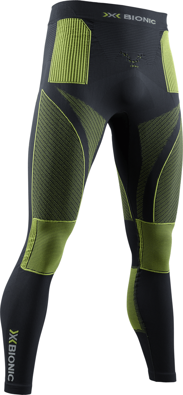 X-Bionic Energy Accumulator 4.0 Pants - Avancerade herr basbyxor för vintersport, termoreglerande funktionsunderkläder i Charcoal/Yellow, storlek XL