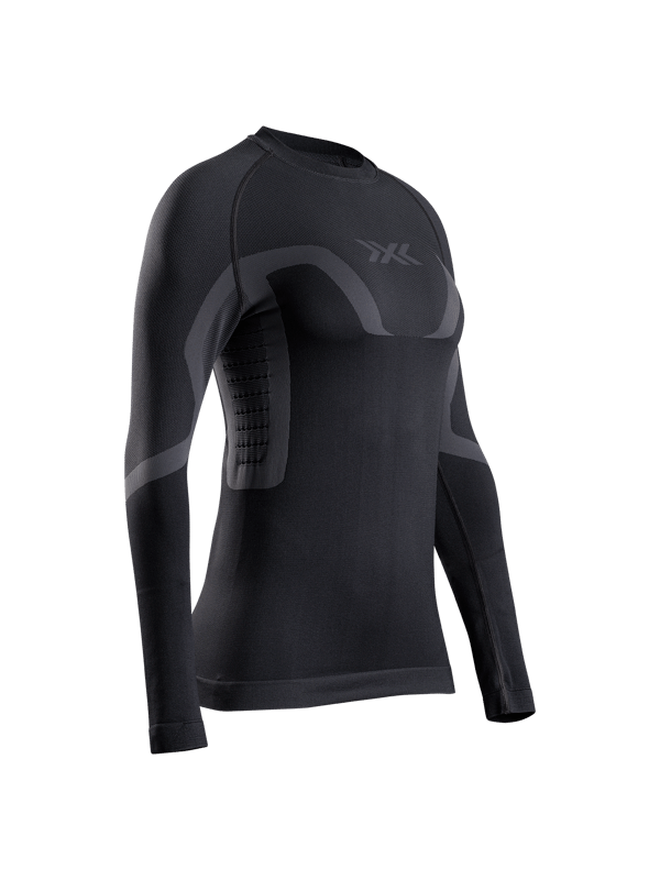 X-Bionic X-Ential Baselayer långärmad funktionströja för damer - avancerad termoreglering för vintersport, storlek M, antracit