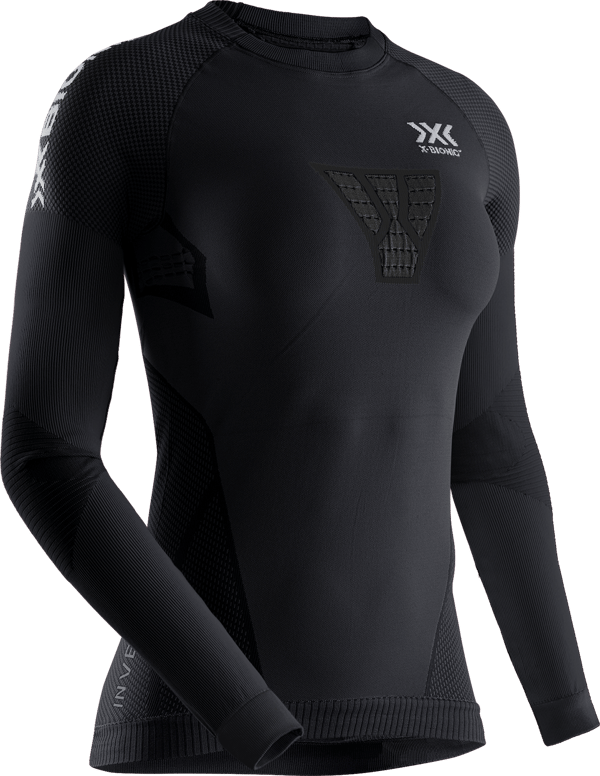 X-Bionic Invent 4.0 Långärmad Löpartröja för Herrar - Optimal Klimatkontrollteknik för Förbättrad Löpprestanda - Svart/Antracit, M