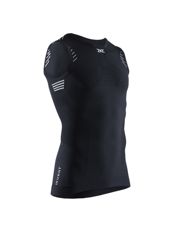 X-Bionic Invent 4.0 Light Singlet för män - Ärmlös undertröja med avancerad termoreglerande teknik - Idealisk för löpning, cykling och vandring - Opal Black/Arctic White, XXL