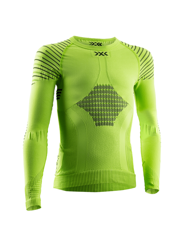 X-Bionic Invent 4.0 funktionsundertröja för junior - långärmad undertröja i Sunset Orange/Anthracite för barn 8-9 år