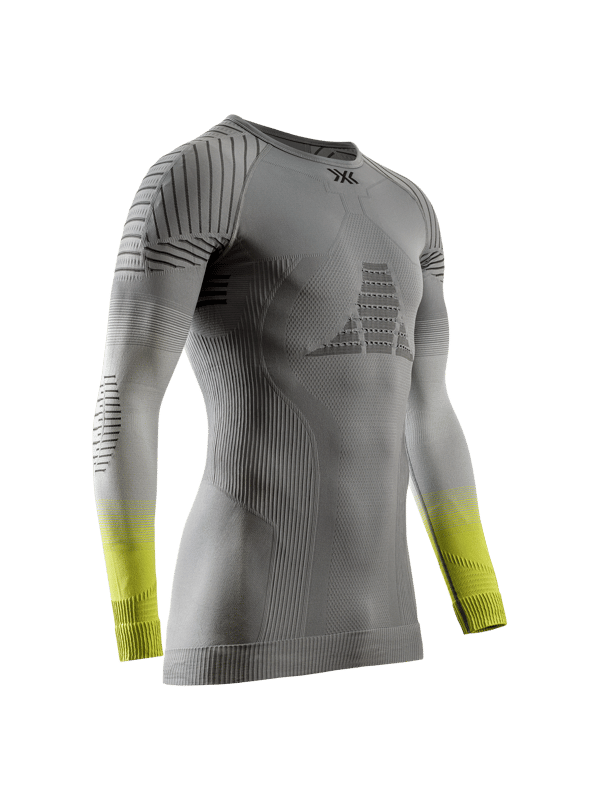 X-Bionic Invent FX långärmad tröja herr XXL Rhino Grey/Light Grey/Canary termoreglering vinteraktiviteter