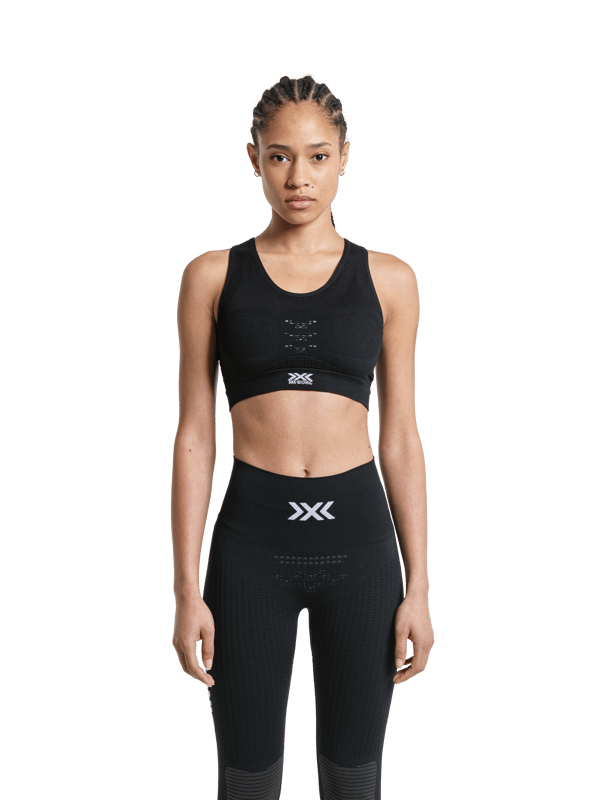 X-BIONIC Energizer 4.0 sport-bh för dam i Opal Black/Arctic White - Avancerad kylteknologi för optimal träningskomfort i storlek M