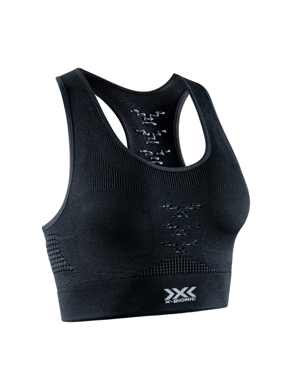X-BIONIC Energizer 4.0 sport-bh för dam i Opal Black/Arctic White - Avancerad kylteknologi för optimal träningskomfort i storlek XS