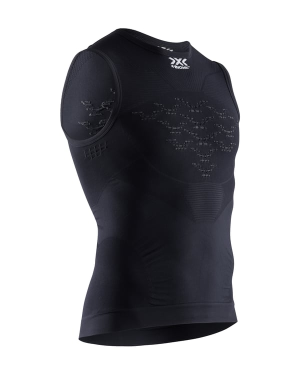 X-BIONIC Energizer 4.0 Light Singlet herr linne - funktionell träningstopp för män i Opal Black/Arctic White, storlek S