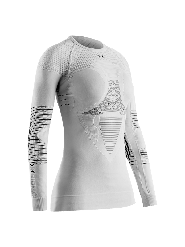 X-Bionic Energizer 4.0 Herr Tröja med Rund Hals och Långa Ärmar - Högteknologisk Vintersportutrustning med Förbättrad Termoreglering och Prestandafunktioner - Opal Svart/Arktisk Vit, S