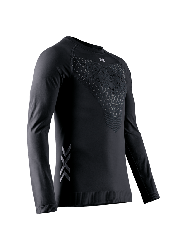 X-BIONIC Twyce Run långärmad löpartröja för män med avancerad ventilation och fukthantering, svart/kol, M