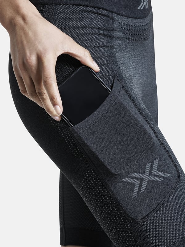 X-Bionic Xceed Run Short Tights för damer - Avancerad löpningsdesign med HygroDiffuser och VectorSphere-teknik, svart/grå, storlek XS