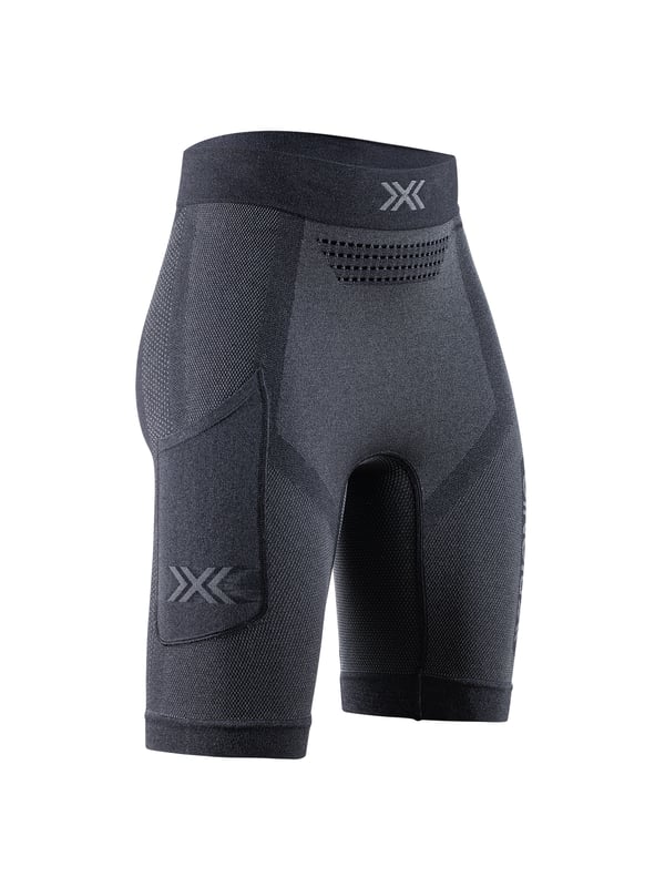 X-Bionic Xceed Run Short Tights för damer - Avancerad löpningsdesign med HygroDiffuser och VectorSphere-teknik, svart/grå, storlek XS