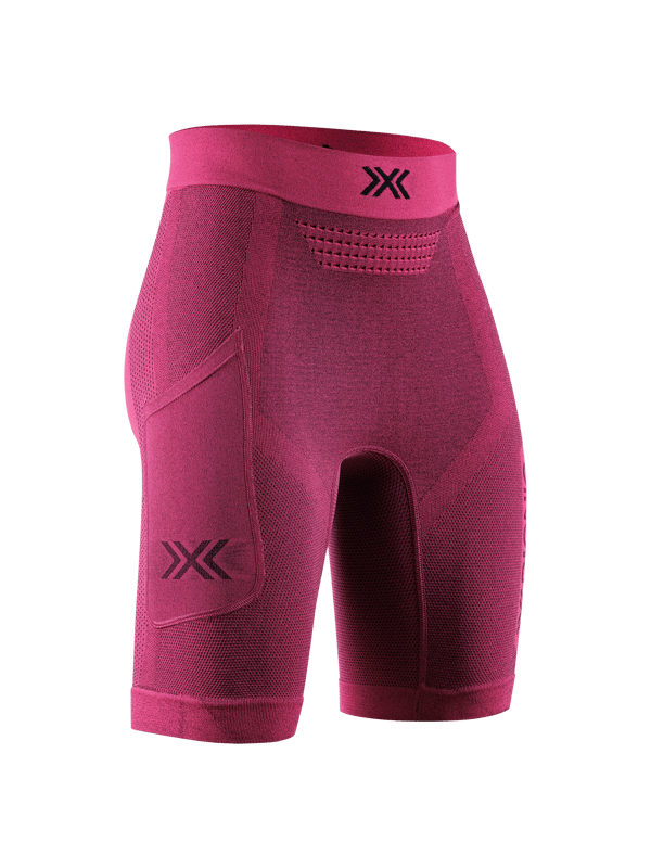 X-Bionic Xceed Run Short Tights för damer - Avancerad löpningsdesign med HygroDiffuser och VectorSphere-teknik, neonrosa, storlek L