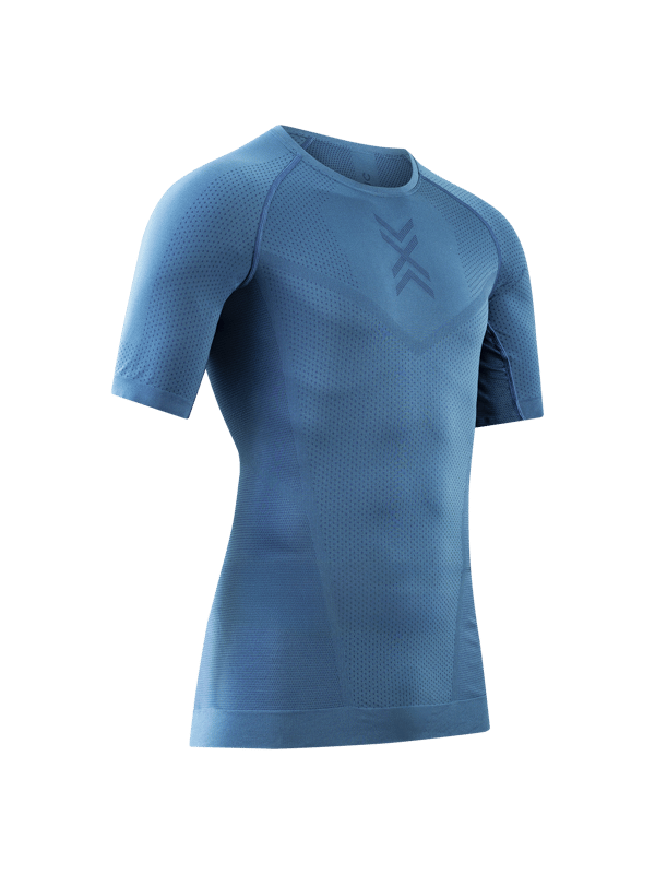X-BIONIC Xceed Run Shirt - Teknisk kortärmad löpartröja för män med avancerad fukttransport i Sand/Dark Sand, storlek M
