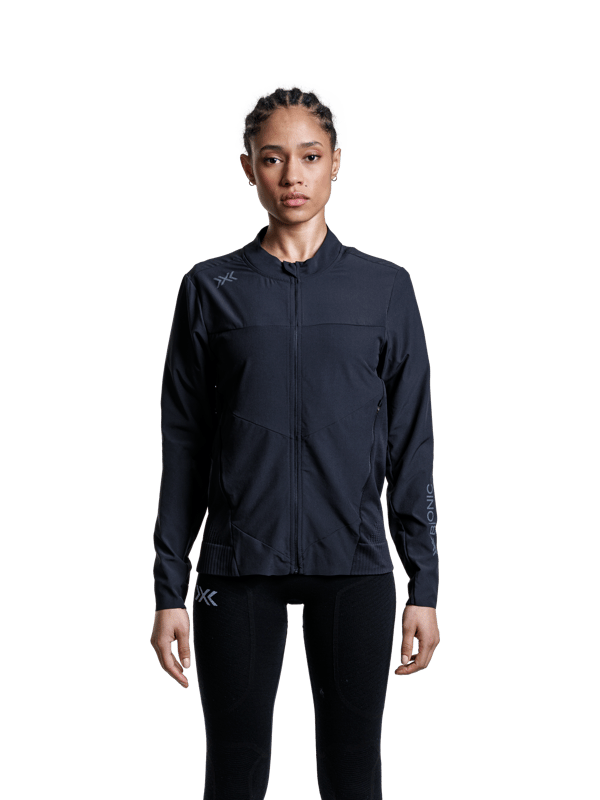 X-BIONIC X-Ential Hybrid Damjacka – Varm & Vindtät Jacka för Enkla Sporter & Utomhusaktiviteter – 3D-isolering & Stretchtyg – Snygg Design med Praktiska Fickor - X Svart, XS