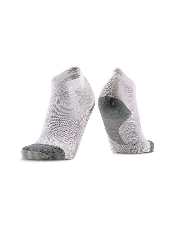 Run Discover Ankle högpresterande löparstrumpor för kvinnor - andningsbara ankelstrumpor i Arctic White/Pearl Grey, storlek 39-40