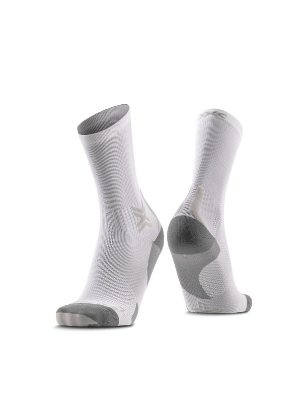 Löparstrumpor Run Discover Crew med luftkonditionering och muskelstöd, Arctic White/Pearl Grey, 39-41