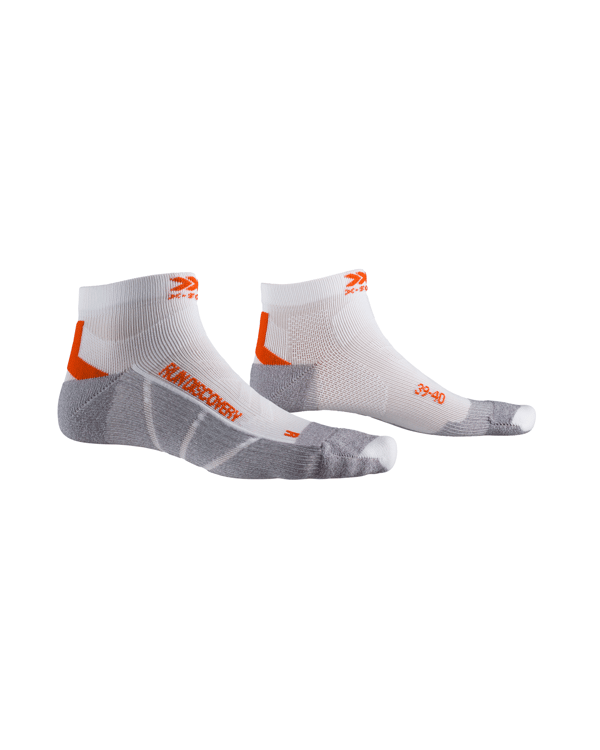 Löparstrumpor för män med akilleshälsskydd och luftkonditionering, Arctic White/Dolomite Grey, 42-44