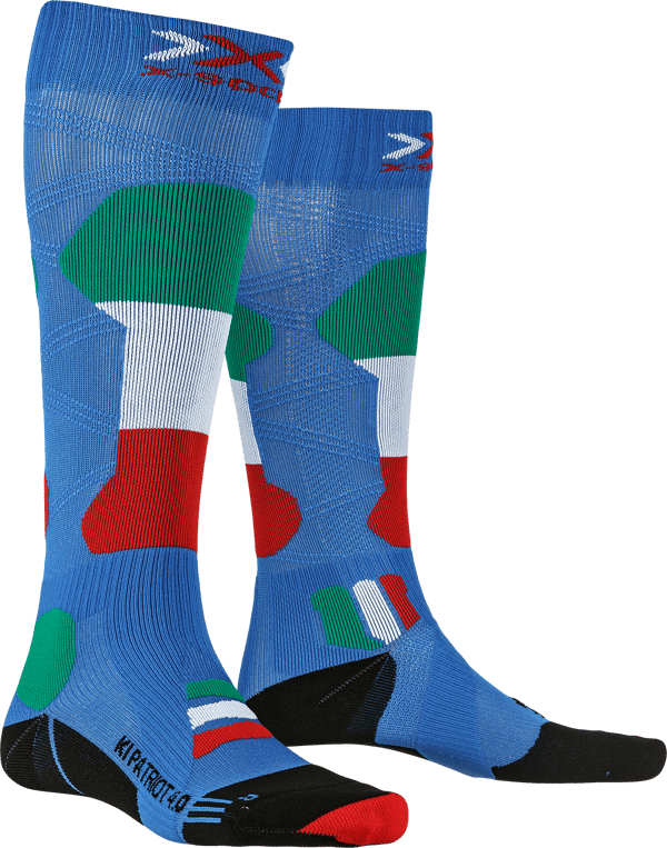 Ski Patriot 4.0 Italy skidstrumpor - avancerad kompression och ventilation för optimal prestanda, storlek 35-38