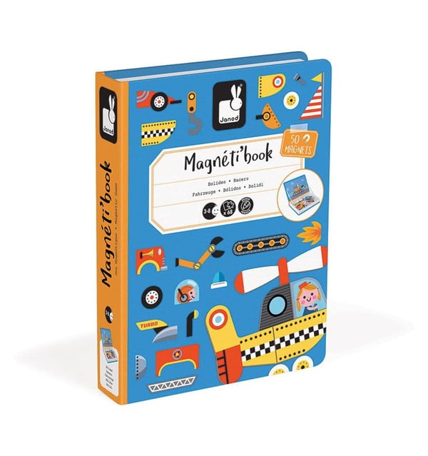 Janod magnetiska fordonsbok med magnetiska pussel