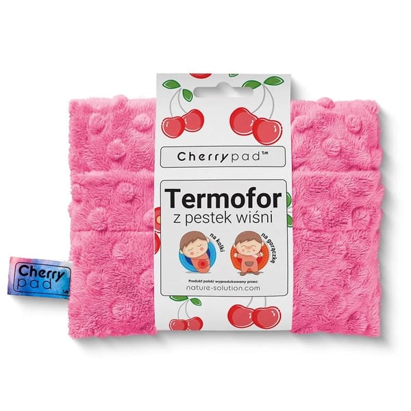 Cherrypad Minky varmvattenflaska rosa med körsbärsstenar, naturlösning