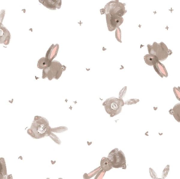 Muslin-svaddle 100x100 Beige Kaniner, Lullalove