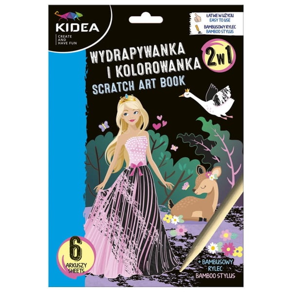 2-i-1 Prinsessor Klätter- och Målarbok, Kidea