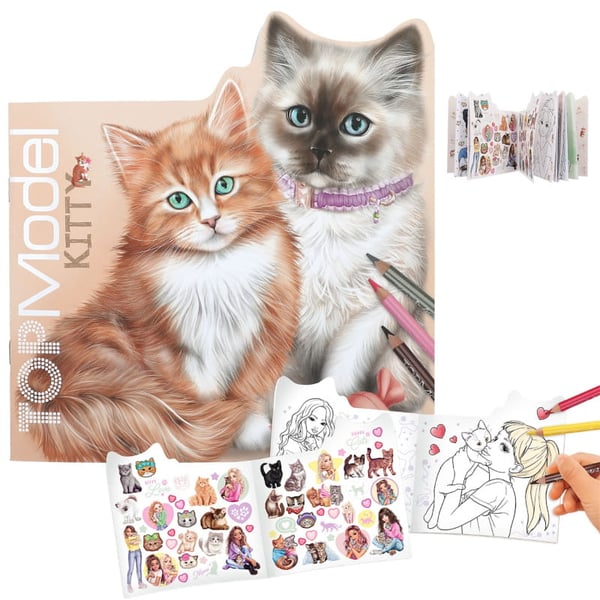 Top Model kreativ skissbok målarbok kattungar