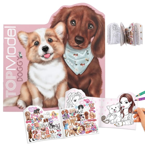 Top Model kreativt kit skissbok målarbok hundar
