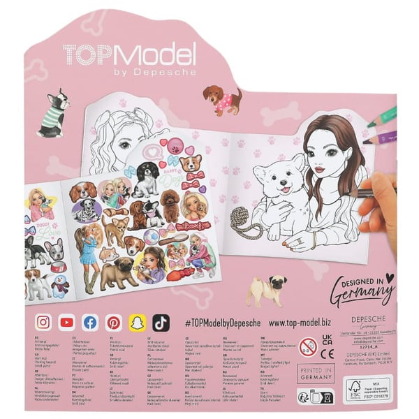 Top Model kreativt kit skissbok målarbok hundar