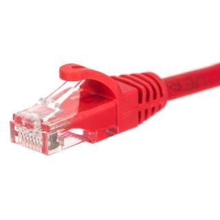 Patchkabel RJ45, Netrack støbt dæksel, kat. 5e UTP, 3m rød