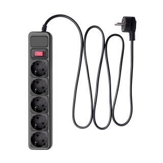 Akyga AK-SP-06A overspændingsbeskytter 5 stikkontakter CEE 7/3 (Type F) 1,8 m