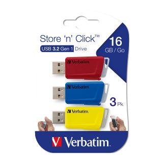 Verbatim Store 'n' Click USB-nøgle 16 GB USB 3.0 (3-pak)