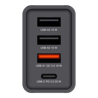 Verbatim vægoplader 1xUSB-C PD 20W 1xUSB-A QC 3.0 2xUSB-A 10W EU sort