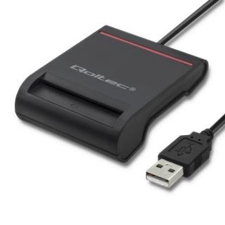 Qoltec SCR-0642 Sirukortinlukija | USB 2.0 + USB-C-sovitin