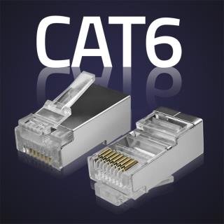 QOLTEC RJ45 modulært stik | CAT6 | FTP | Forgyldte kontakter | 10 stk.