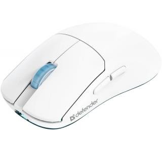 Defender Fame GM-516 trådløs mus optisk 10000 dpi 2,4 GHz + Bluetooth hvid genopladelig 5 knapper Gaming