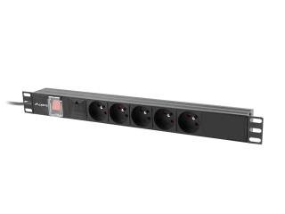 Lanberg Rack PDU 19" 1U 16A 5x 230V PL 2M Sort Forgreningsdåse