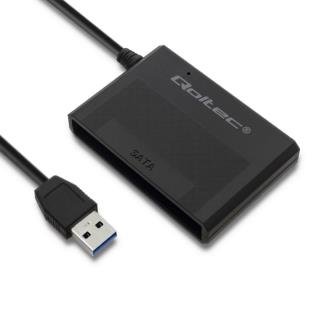 Qoltec Kiintolevy-/SSD-kotelo 2,5" SATA3 | USB 3.0 | Musta