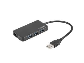 Natec Moth 4xUSB 3.0 USB-hub Svart