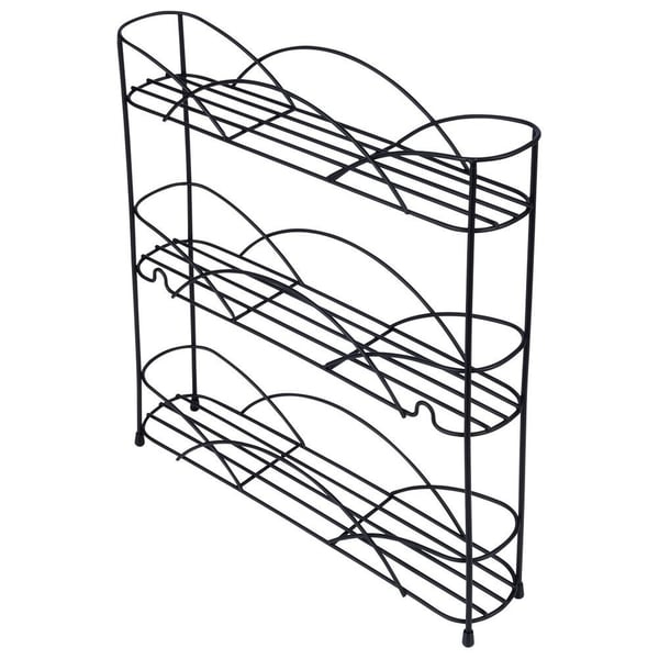 Hylde til krydderier metal sort 33,5x6,5x33,5 cm