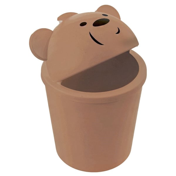 Brun bamse-affaldsspand 1,5 l