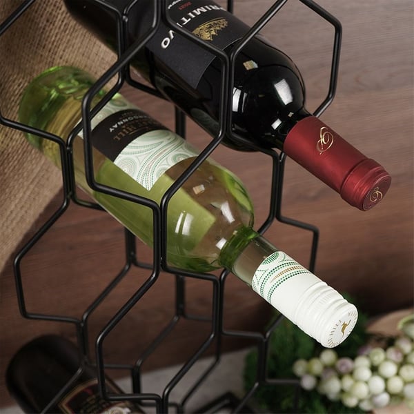 Vinholder metal sort 8 flasker 23x48 cm