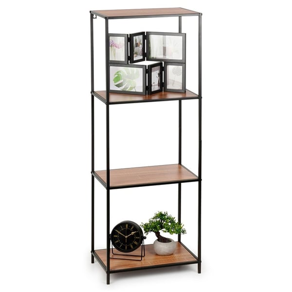 Sort metalreol 46x30x130 cm