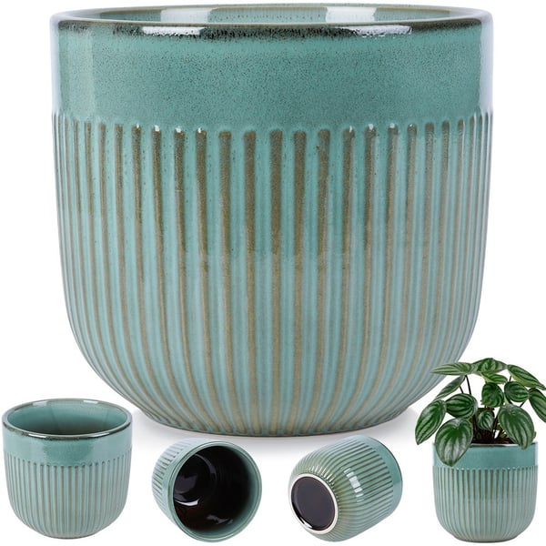 Grøn porcelænspotte 17 cm