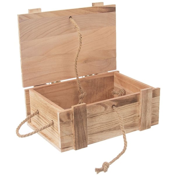 Træopbevaringskasse med låg 30x21x12 cm